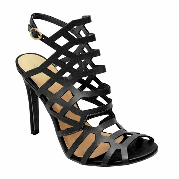 Black Cage Buckle Strap High Heel - Picture 8 of 8